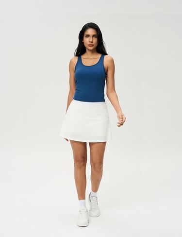 Ajisai Womens مزدوجة تصطف تجريب TOPS قمم سكوب الرقبة يوجا خزانات المحاصيل غير أكيمة صيف الصيف in Kuwait