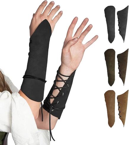 2 Pack Medieval Viking Armor Costume Guards for Unisex Gauntlet Wristband Wide Bracer Arm Armor Cuff in Kuwait