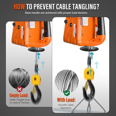 ونش رافعة كهربائي 3 في 1، ونش كهربائي محمول 1100 رطل مع سلك وجهاز تحكم عن بعد لاسلكي، رافعة رافعة كهربائية 110 فولت، حماية من الحمل الزائد، ارتفاع رفع 25 قدم للسحب in Kuwait