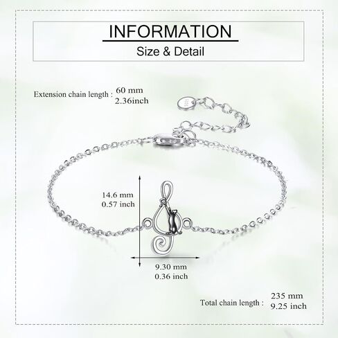 BAT BAT/CAT سوار 925 Sterling Silver Animals Bracelet BAT/CAT HOMERS FOR in Kuwait