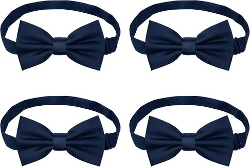 MANS BOY TIE 4 PCS TUXEDO BOW TIES للرجال اللون الصلب مسبقًا مسبقًا لحفل الزفاف in Kuwait