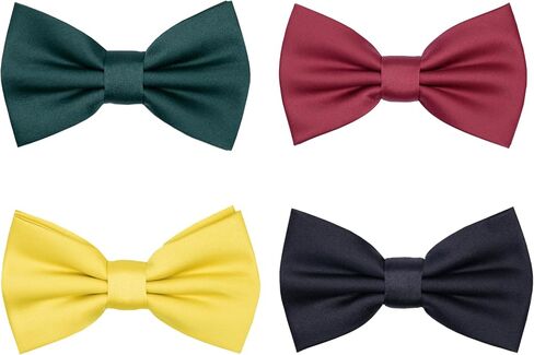 MANS BOY TIE 4 PCS TUXEDO BOW TIES للرجال اللون الصلب مسبقًا مسبقًا لحفل الزفاف in Kuwait