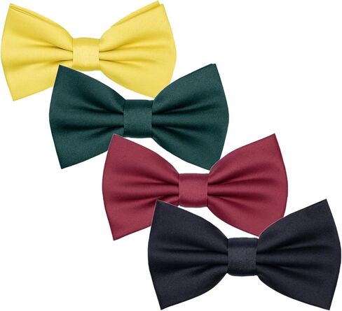 MANS BOY TIE 4 PCS TUXEDO BOW TIES للرجال اللون الصلب مسبقًا مسبقًا لحفل الزفاف in Kuwait