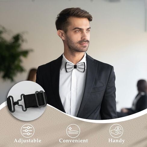 Bow Ties for Men, Pre-Tied Bow Tie Adjustable Bowties Solid Color Bow Ties for Wedding Party Prom Ceremony Tuxedo in Saudi Arabia