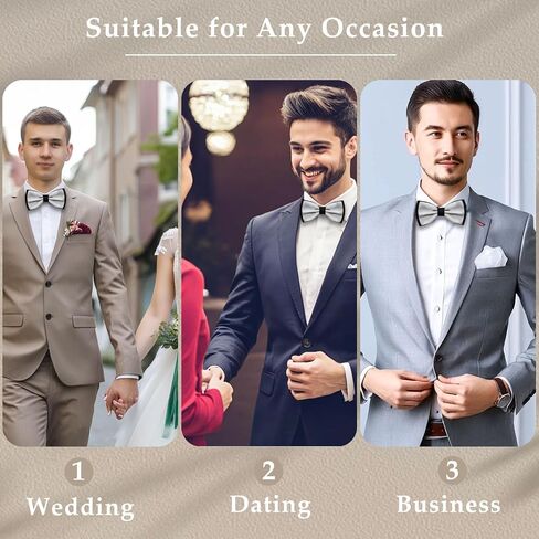 Bow Ties for Men, Pre-Tied Bow Tie Adjustable Bowties Solid Color Bow Ties for Wedding Party Prom Ceremony Tuxedo in Saudi Arabia