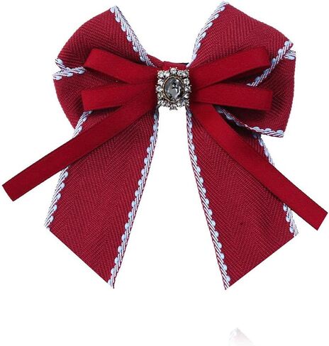 Women's bow brooch pin corsage Vintage British preppy bow tie Neck Tie Shirt Dress Collar For Wedding Party Bow tie in Saudi Arabia