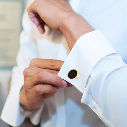 GWD 2 Pairs Cufflinks For Men Classic Stainless Steel Silver Gold Groom Cuff links Mens Shirt Business Wedding Gifts in Saudi Arabia