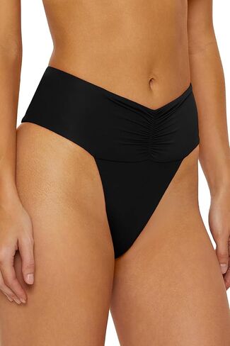Women's Belmore Shirred Banded Bikini Bottom, Cheeky Coverage, Swimwear Separates in Kuwait
