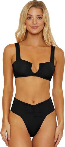 Women's Belmore Shirred Banded Bikini Bottom, Cheeky Coverage, Swimwear Separates in Kuwait