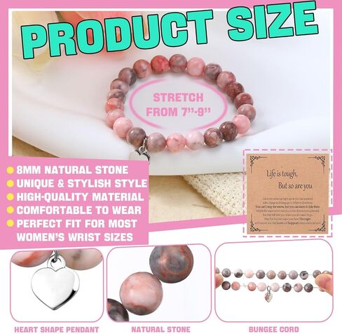 12 Pack Inspirational Bracelets Gifts for Women Get Well Healing Bracelets Sunflower Elephant Jewelry Accessories for Who After Surgery Strength Gift Set in Saudi Arabia