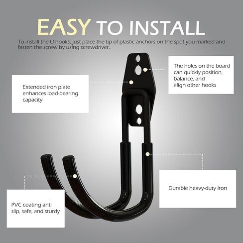 EV Charger Holder Wall Mount, Heavy Duty Steel Garage Hooks, Garage Storage Utility Hooks, Electric Vehicle Charger Cord Organizer Accessory（Bending Hook） in Saudi Arabia