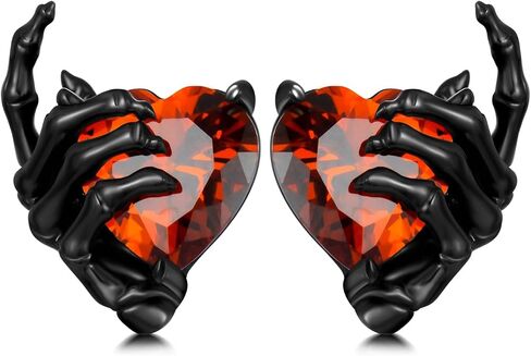 Ohayoo Healdon Hand Earrings 925 Sterling Silver Skull Arrings Halloween Halloween Stud arocks Hompts Gothic Jewelry Gifts for Women Men in Kuwait