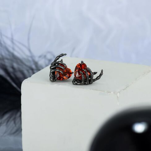 Ohayoo Healdon Hand Earrings 925 Sterling Silver Skull Arrings Halloween Halloween Stud arocks Hompts Gothic Jewelry Gifts for Women Men in Kuwait