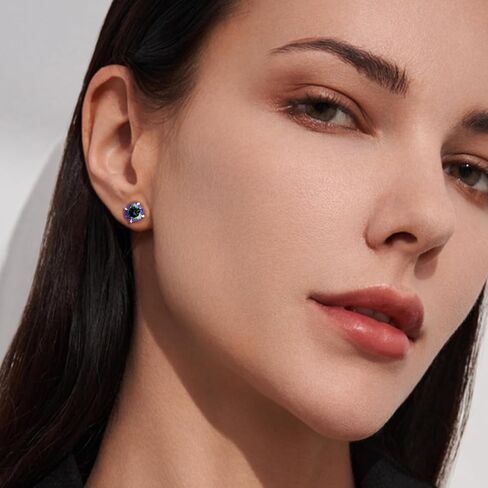 أقراط مسمار الظهر الخلفية للنساء للنساء ، الجانب المزدوج hypoallergenic 5A Zirconia مكعب المسطح الأقراط in Kuwait