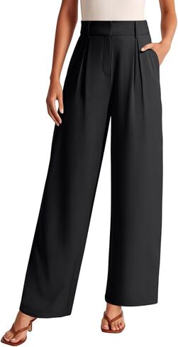 NIMIN High Waisted Dressy Pants for Women Straight Leg Business Casual Work Trousers Office Slacks with Pockets in Kuwait