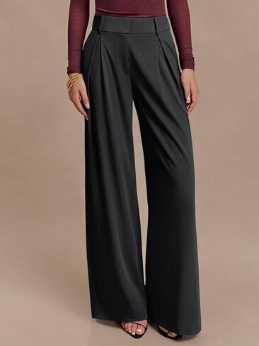 NIMIN High Waisted Dressy Pants for Women Straight Leg Business Casual Work Trousers Office Slacks with Pockets in Kuwait