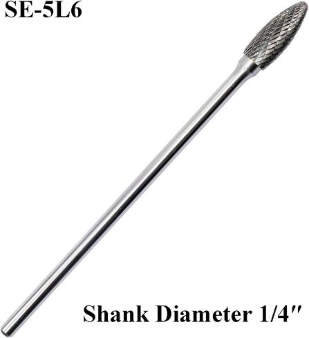 SE-5 Tungsten Carbide Burr Rotary File Oval Egg Shape Double Cut with 1/4''Shank for Die Grinder Drill Bit in Saudi Arabia