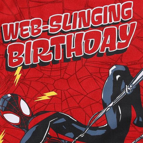 Marvel Spider-Man Miles Morales Boys Short Sleeve T-Shirt Birthday Shirt for Toddler and Big Kids in Saudi Arabia
