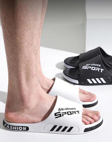 YUNZLAN Plus Size Men's Slides Sandals,Bathroom Shower Slippers,Non-slip Beach Pool Slides Shoes Outdoor Indoor in Kuwait