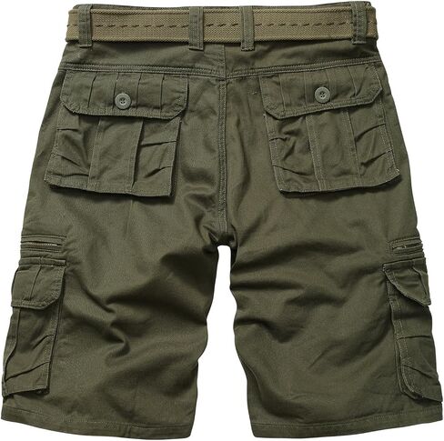 Men's Cotton Cargo Shorts Relaxed Fit Outdoor Casual Work Shorts with Zipper Pockets No Belt in Kuwait