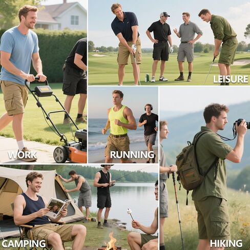 Men's Cotton Cargo Shorts Relaxed Fit Outdoor Casual Work Shorts with Zipper Pockets No Belt in Kuwait