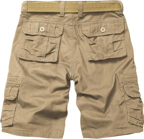 Men's Cotton Cargo Shorts Relaxed Fit Outdoor Casual Work Shorts with Zipper Pockets No Belt in Kuwait