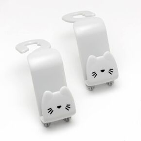 Cat Cat Hooks Cartoon Hanger Opergenizer للمحافظ والحقائب - Universal Car Back Past Headrest Hook 2pcs