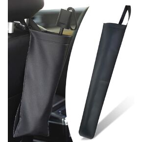 1 PC Car Umbrella Storage Cover, 23.6" x 6.1" Waterproof Leather Seat Headrest Hanging Organizer for Long and Short Handled Umbrellas, Avoid Dripping Accessory, Universal for Cars (Black)