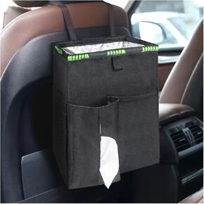 Fekey&JF Car Trash Can, Waterproof Leak-Proof Vehicle Garbage Hanging Bag with Large Capacity, Collapsible Automotive Dustbin Organizer Accessories, Universal for SUV, Sedan, Truck