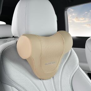 Coverado Lumbar Support Pillow for Car, Ergonomic Memory Foam Back Pillow for Office Chair, Back Cushion for Back Pain Relief, PU Leather Car Lumbar Support for Driving Seat - Black