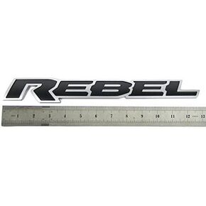 1pc OEM 13 Inches Rebel Tailgate Emblem Badge 3D Nameplate Compatible with 1500 2500 3500 (Black Red)