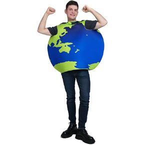 Pgond Planet Earth Globe Costume ، World World Map Woof ، الأزرق والأخضر