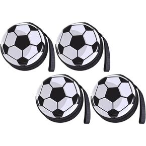 Football Coin Purse, 4pcs Change Purse Wallets Tinplate Soccer Shape Coin Pouch Creative Bags Money Change Purses Sports Tinplate Bags for Soccer Lover