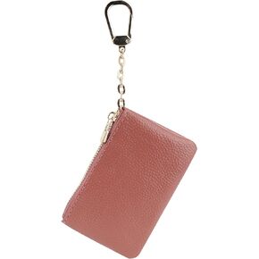 Veki Coin Purse With Key Chain, Full Grain Leather Mini Wallet, Small Coin Purse Keychain, Card Holder Keychain Small Keychain Wallet, Fashionable Classic Clutch Purse, for Women and Men (Sky blue)