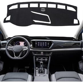 غطاء Dashboard Cover Dash For Volkswagen Taos 2022-2025 غطاء DASH مضاد للانزلاق حصيرة Sunshade Glare UV Rays (Black)