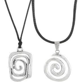 Y2K Swirl Pendant Necklace for Women Emo Necklace Fairy Grunge Jewelry Gifts for Women-2PCS
