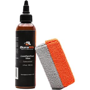 LeatherCoat Max - 4 fl oz Ceramic Leather Coating, Protector & Conditioner with Microfiber Applicator | Hydrophobic Leather Protection & UV Resistance, Made in USA