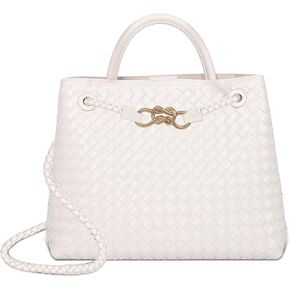 حقيبة حمل منسوجة للنساء Crossbody حقيبة يد ، جلد نباتي محفظة كبيرة ، حقيبة كتف مقنعة حقيبة اليد العصرية
