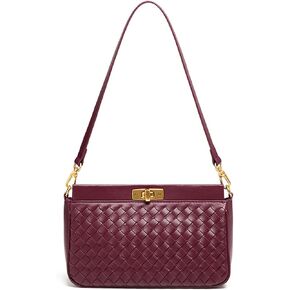 Shoulder Bag for Women Weave Bags Lightweight Tote Bags Vegan Leather Handbags Handmade Cute Bags Sling Purse with Pocket