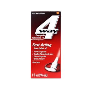 2 Set- 1 Fl Oz, 4-Way Fast Acting Nasal Spray