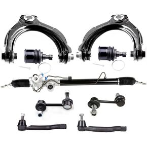 Scitoo Complete Power Steering Rack و Pinion Assembly + Armbress Trouct Arms + Outer Tie Rods + Bars Front Sway + مفاصل الكرة العلوية والسفلية لـ Honda for Accord 2008-2012 53601te1t1a02