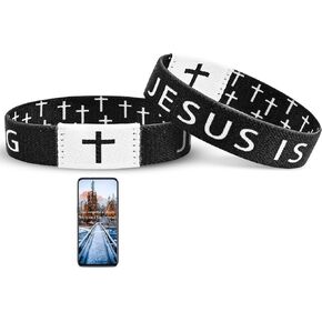 Daily Bible Verse Jesus is King Bracelet, Christian Jesus Wearable Bracelet Wristband for Women Men