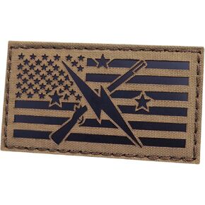The Minuteman American Flag IR Coyote Morale Tactical Patch [Ranger Green,Lasercut]