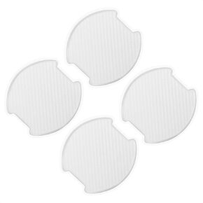 Tangsen 4pcs Universal 3D Carbon Fiber Texture Automotive Door Cup Handle Grant Paint Gratector Scratch Non-Marking White White Spraptensive Palcypize Pad Desticer (L)