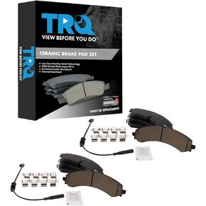 TRQ Brake Pads Ceramic Compatible with 2020-2022 Chevrolet Silverado 2500 HD Silverado 3500 HD GMC Sierra 2500 HD Sierra 3500 HD