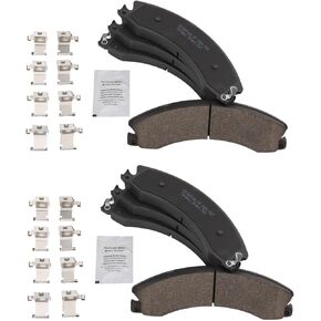 TRQ Brake Pads Ceramic Front & Rear Compatible with 2016-2019 Chevrolet Suburban 3500 HD 2012-2021 Nissan NV1500 NV2500 NV3500 2016-2021 TITAN XD