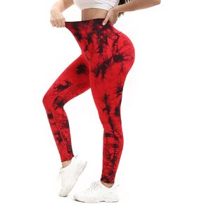 Tie Dye High Waisted Seamless Women's Yoga Leggings Soft Tummy Control Workout Leggings for Gym Athletic