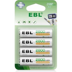 EBL Rechargeable AA Batteries 2800mAh 8 Counts Ni-MH AA Rechargeable Battery (Golden Top New Year-Loong Series)