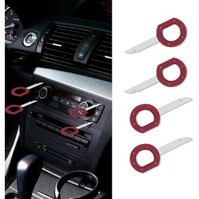 مجموعة أدوات إزالة راديو HOOBO 4PCS ، مفاتيح سيارات ستيريو ، مقابض قبضة سهلة وشفرات صلبة ، إكسسوارات السيارة OEM HEAD CDD DVD أداة التفكيك المتوافقة مع Audi A3 ، A4 ، Mercedes Benz