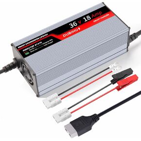 43.8V 18A LifePo4 Lithium Battery Charger Smart Golf Cart, RV & 36V Motor Battery Charger with Anderson Plug, M8 Ring Terminal & 50A Alligator Clip Adapter Cable